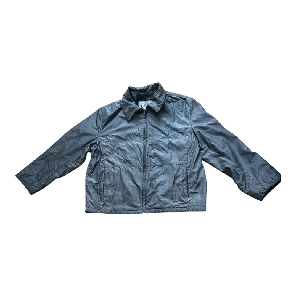 Guess Mens XL Vintage Full Zip Jacket Dark Gray Nylon Blend Outerwear Korea